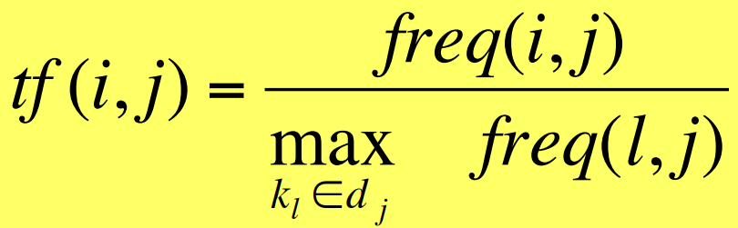 Term Frequency formula